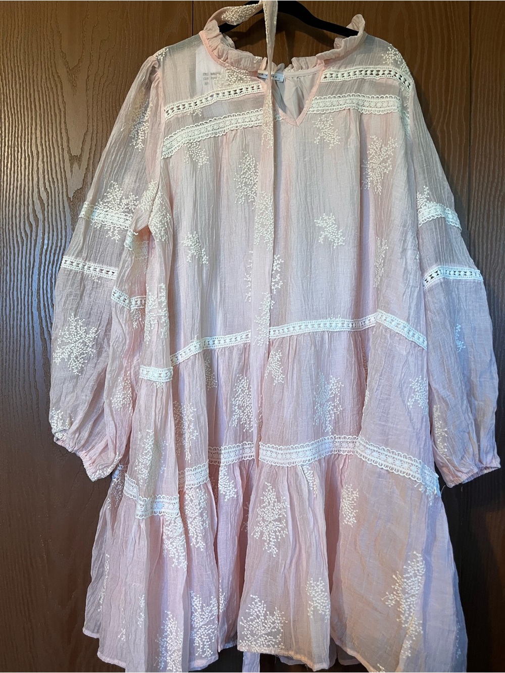 Women’s Pink Embroidered Boho Dress